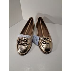 Aerosoles Big Bet Color Soft Gold  Flat Loafers Size 9.5m New